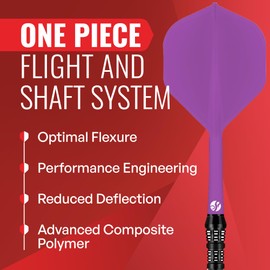 Shot! Darts Flight Deck One Piece Dart Flight and Shaft System, Reduced Deflections, Standard Shaped Flight (350 Micron), Available in Set of 3