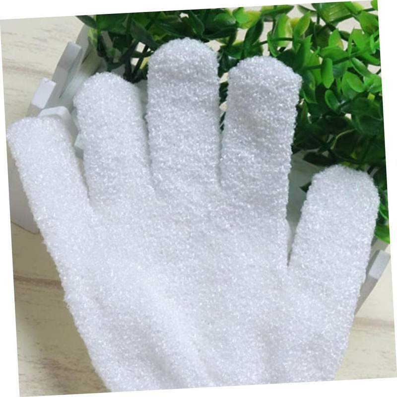 Guantes Exfoliantes de Cinco Dedos para Ducha y Spa Reversibles