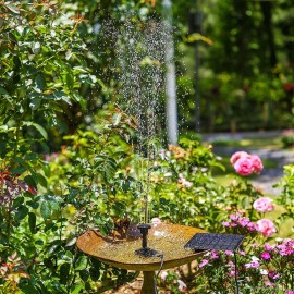 AISITIN outdoor fountain, solar pump with 6 nozzles, DIY outdoor water feature
