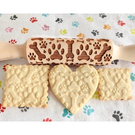 Paws, Bones and Hearts Embossed Rolling Pin