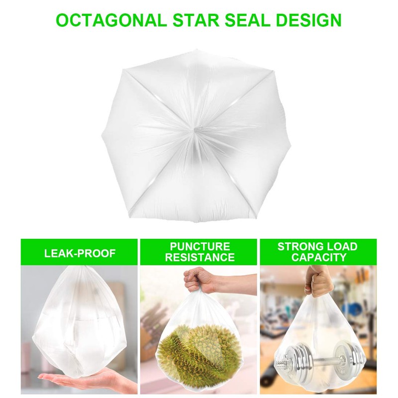 FORID Clear Medium Garbage Bags – 8 Gallon Plastic Trash