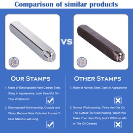 BENECREAT 6 mm 1/4 Inch Heart Design Stamps, Metal Punch Stamp, Stamping Tool - Electroplated High Carbon Steel Tools for Punching/Punching Metal, Jewellery, Leather, Wood