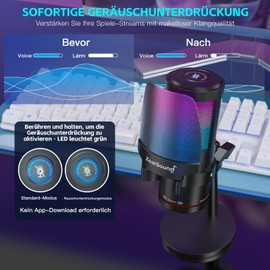 zealsound USB Microphone Set, RGB Gaming Microphone for Podcasts, Streaming, Discord, Twitch, YouTuber