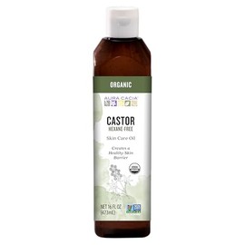 Aceite de ricino orgánico de Aura Cacia para el cuidado de la piel, 16 onzas líquidas