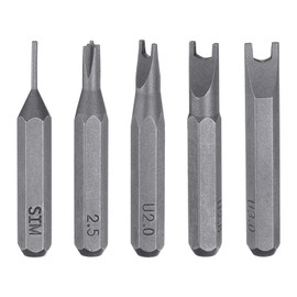 sourcing map 5pcs Screwdriver Bit Set 5/32" Hex Shank 28mm Length Magnetic U-Shaped Medium Board SIM Head Hex Bits S2 Steel Screw Driver Bit for Electric Manual Screwdrivers Precision Repair