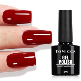 TOMICCA UV Nagellack Rot Farben, 8ml Gel Nagellack, UV LED Soak Off Manicure Gel Lacquer Varnish
