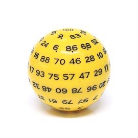 Colorful 100 Sided Polyhedral Dice (D100) | Solid Yellow Color,with Black Numbering (45mm),for Dungeons and Dragons DND MTG RPG Poker Games Replacement with Grey Waterproof Bag