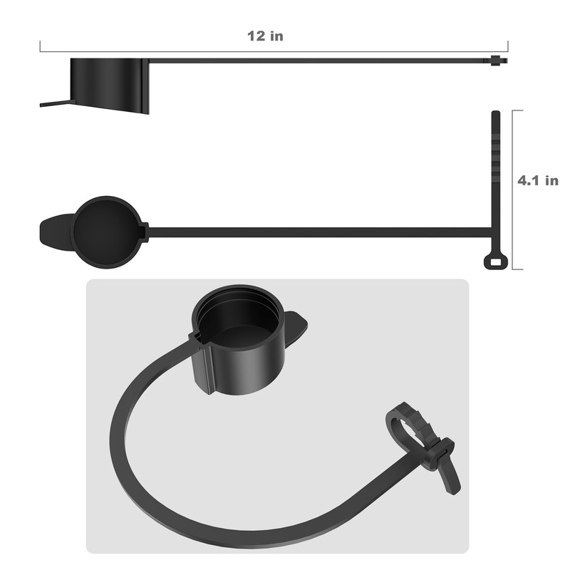 H3JANG Adjustable Zip Tie J1772 EV Charger Plug Cover -