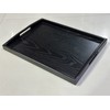DILLMAN Serving Tray Large Black Wood Rectangle Food Tray Butler