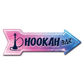 MightySkins Peel and Stick Art Removable Hookah Bar Decal Decor 24" Directional Sticker Vinyl Wall Decals