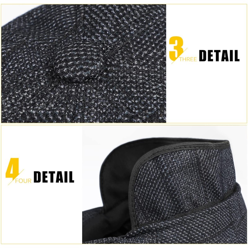 Superora Men's Flat Cap Herringbone Tweed Newsboy Cap Herringbone, blue