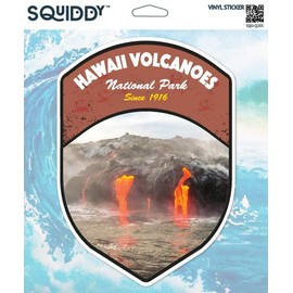 Squiddy Hawaii Volcanoes National Park - Vinyl Sticker Decal for Phone, Laptop, Water Bottle (3" Tall)