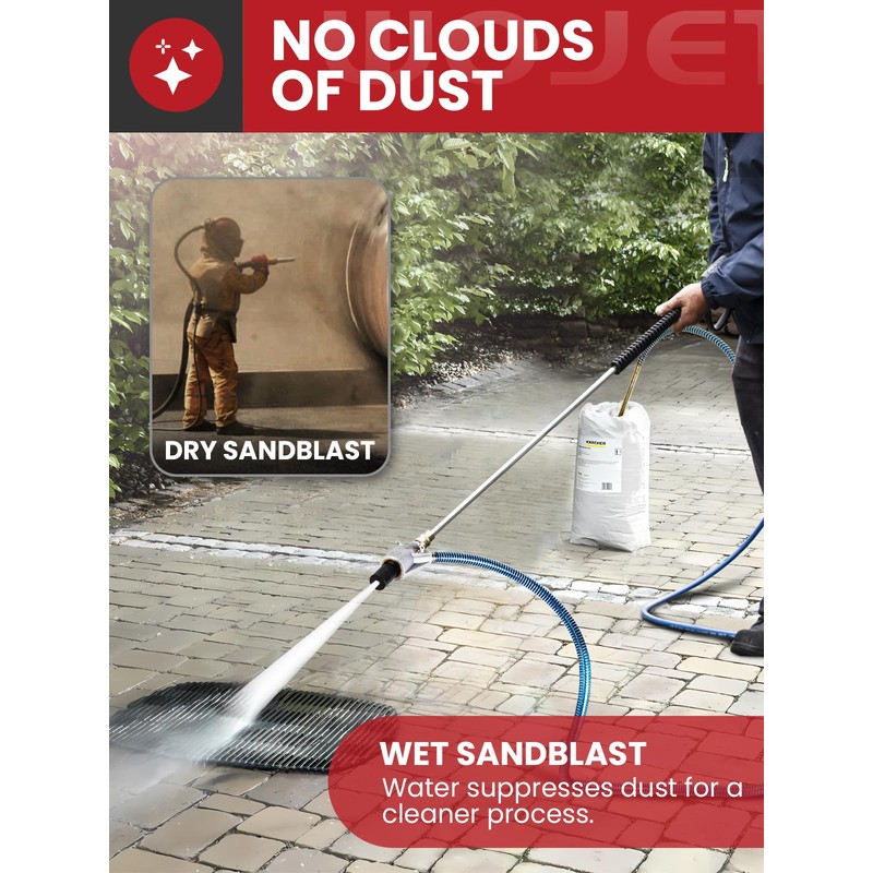 WOJET Pressure Washer Sandblasting Kit, Wet Sand Blaster for Pressure