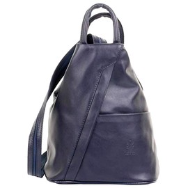 Handbag Bliss Womens Vera Pelle Super Soft Italian Leather Backpack Rucksack Convertible Shoulder Bag Medium Navy Blue