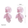 Anmpab Cloth Rose Petal Stud Earrings for Women Bohemian Resin
