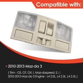 CULMKARI Cab Interior Ceiling Roof Reading Lamp Fits for Maz-da 3 Replaces BBM6-69-970B-75 BBM6-69-970-75 BBM6-69-970A-75 Overhead Console w/Dome Map Light and Sunroof Switch