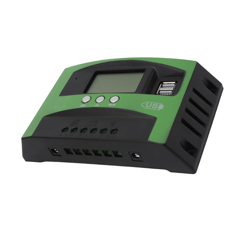 MPPT Solar Panel Controller with Dual USB Ports LCD Display