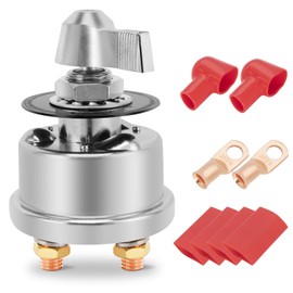 Battery Disconnect Switch, 12-48V 300A with Panel, Battery Kill Switch, High Current Battery Disconnect Switch for RVs, Cars, Trucks and Boats