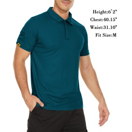 V VALANCH 3XL Shirts for Men Summer Casual Polo Shirts Polyester Performance Collared Golf Shirt