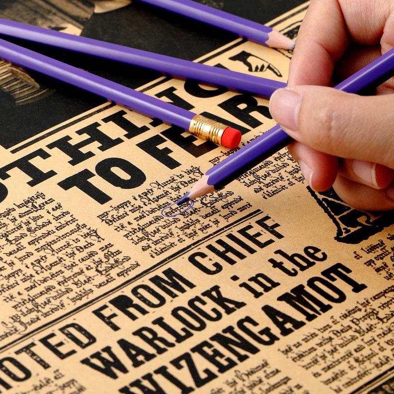 Zhanmai 24 Pieces Purple Pencils with Eraser Pre-sharpened Erasable Checking