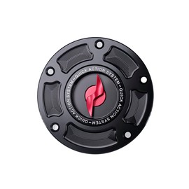 CNC Accessories Fuel Tank Cap Motorcycle Gas Cap Lightning Key Quick Action Cover Fit For Aprilia RSV4 Tuono V4 1100 RR For Ducati Monster 1100 Diavel Scrambler 1100 Panigale V2 V4 S (Red)