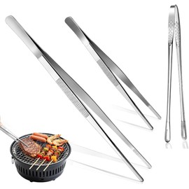 Pinzas De Cocina, Set De 3 Pinzas De Acero Inoxidable Para Cocina, Parrilla Y Más, 20cm, 28cm, 30cm, Ideal Para Hobby Chefs, Profesionales Y Entusiastas De La Cocina