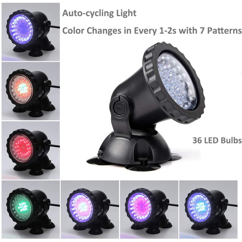ZHGSERVU Pond Lights Underwater Fountain Light 3.5W Color Changing Submersible