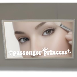 MistWorks Passenger Princess Sticker, 3 Pack Cute Stickers for Car Window Rearview Vanity Mirror, Girl Car Accessories Car Mirror Decal (White, 3)