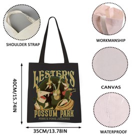 VAMSII Goofy Dog Cartoon Characters Gift Movies Inspired Tote Bag Lester's Possum Gift (Possum Park tote)