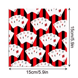 24 Sheets Casino Poker Game Pattern Paper Pad 11.8'' x 11.8'' Card Playing Scrapbook Paper Black Red Whiter Poker Card Double-Sided Scrapbook Paper for DIY Decorative Background Card Making Origami