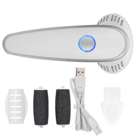 Electric Foot File Callus Remover Waterproof Adjustable Dead Skin Remover Pedicure Tool (Silver)