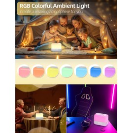 MeesMeek Digital Alarm Clock for Bedroom: Sunrise Wake-up Light, 8 Color Night Light, Dual Loud Alarms for Heavy Sleepers, 9-Mins Snooze, 6 Sounds, 7 Volume, Rechargeable 2000mAh Battery (Silver)