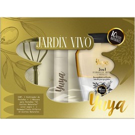 YUYA Jardín Vivo Set de Pestañas Enchinador + Máscara “10 Aceites Naturales” Color Negro + Desmaquillante Bifásico Define, Riza y Remueve Maquillaje de Larga Duración