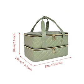 EXCEEDOR Nail Polish Organizer Bag –Nail Polish Organizer Case,Holds 40 Bottles & Lamp, Portable PU Leather Nail Supplies Organizer for Travel Kit Storage (green)