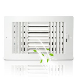 Ceiling Register, FanGoFast 3-Way ABS Sidewall Ceiling Air Vent w/Manual Adjuster for Home, Office, Bathroom, Toilet (10x6P)