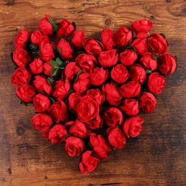 OUNONA Artificial Flowers, 50 Pieces, Flower Heads, Rose Roses, Flowers Only, For Crafts, Weddings, Visits, Artificial Flowers, Home Decoration,