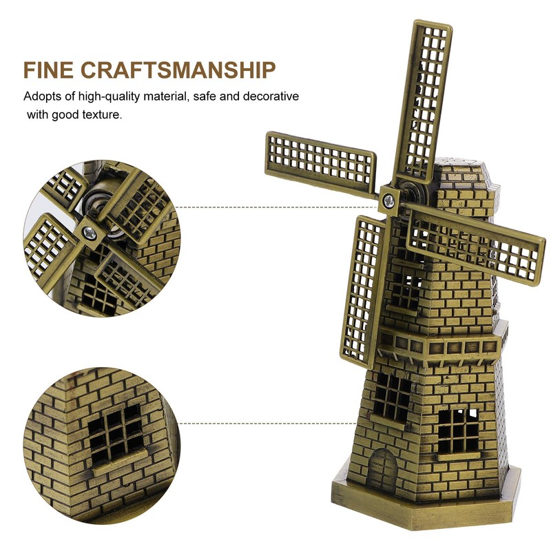 Windmill Model Desktop Decoration Ornaments - Netherlands Windmill Alloy Model