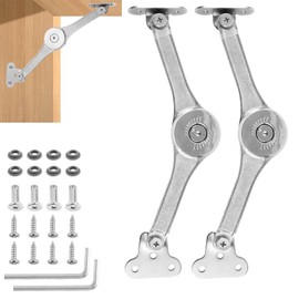 Pack of 2 Soft Close Lid Support Hinges, Lid Support Hinge, Folding Hinge for Kitchen Door, Wardrobe Opening Angle