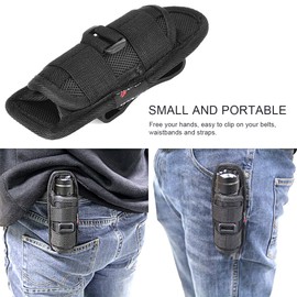 UltraFire Tactical Flashlight Holster,Compact Nylon Duty Belt Flashlight Holder Pouch,1 inch LED Flashlight Universal,with 360 Degrees Rotatable Clip Long Type,Baton Holder
