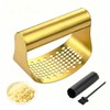 Gold Stainless Steel Garlic Press Rocker Set with Garlic Peeler
