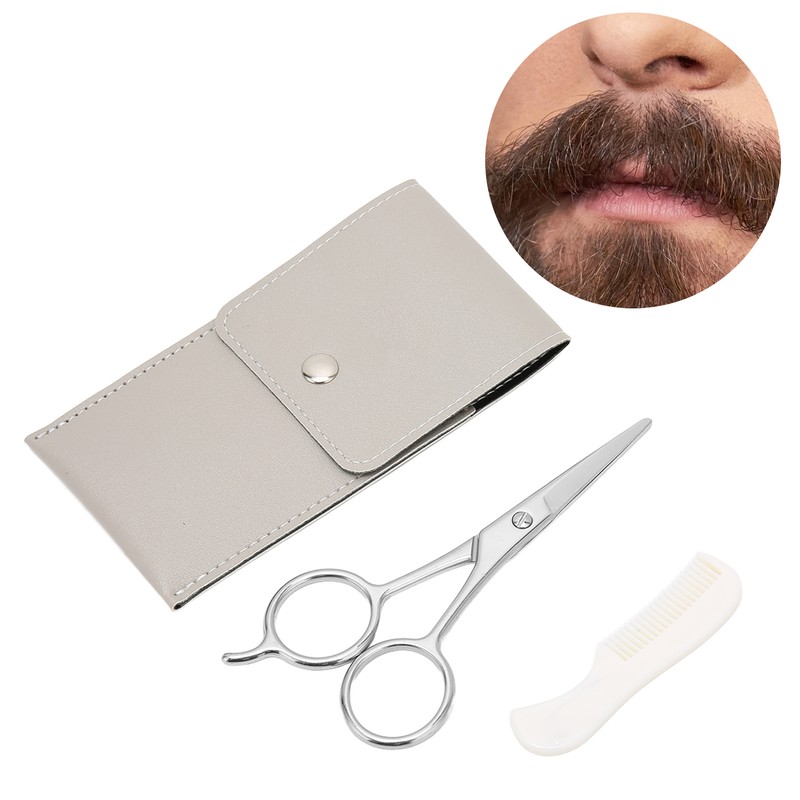 Bluezoo Beard Mustache Scissors Combs Professional Men Hair Grooming Kit