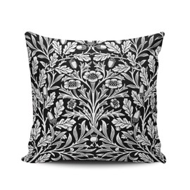 XIUBA Throw Pillow Covers Case Art Nouveau Floral Damask Black and White Decorative Pillowcase Cushion Cover 26X26 inch European Size Double Sided Design Printed