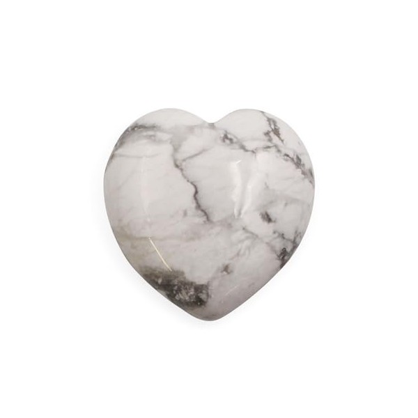 karma gems Howlite Crystal 1 Inch Mini Heart Puff Stone