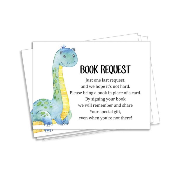 Inkdotpot 30 Dinosaur Jungle Animals Baby Shower Book Request Cards Bring A Book Instead of A Card Baby Shower Invitations Inserts Games