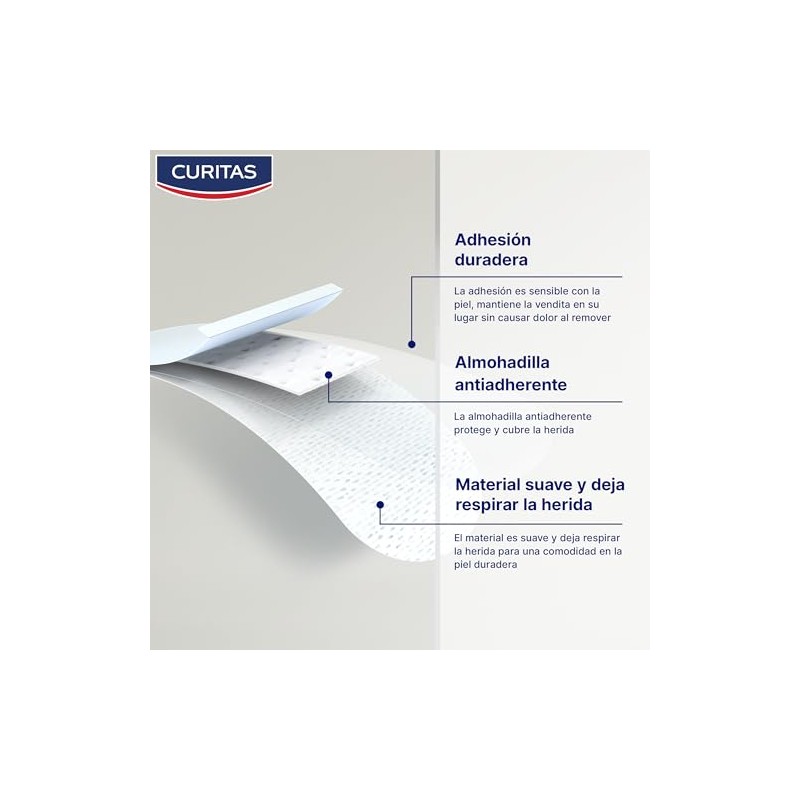 Curitas Venditas Adhesivas Sensitive, hipoalergénicas ideal para piel sensible, protegen