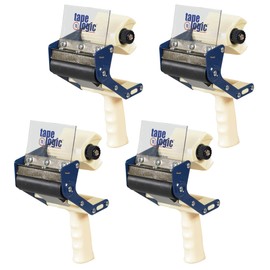 BOX USA Tape Logic (4 Pack) Heavy-Duty Carton Sealing Tape Dispenser, 4", Blue/White