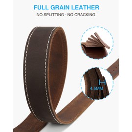 CHAOREN Leather Belt for Men, 38mm Mens Belts Casual, Handmade Full Grain Leather Belt for Jeans