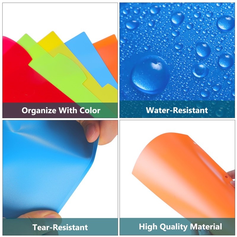 HABGP 3 Ring Binder Dividers with Tabs, 10PCS/2 Set Plastic