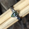 Genuine Chalama Black Opal 925 Solid Sterling Silver Engagement Ring
