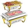 IMXSUMDA 2-Pack Chafing Dishes for Buffet with Glass Lids –